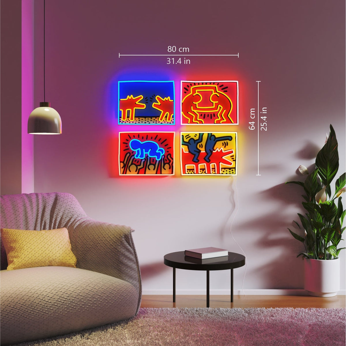 Yellowpop Keith Haring Mix Colored LED Neon Sign