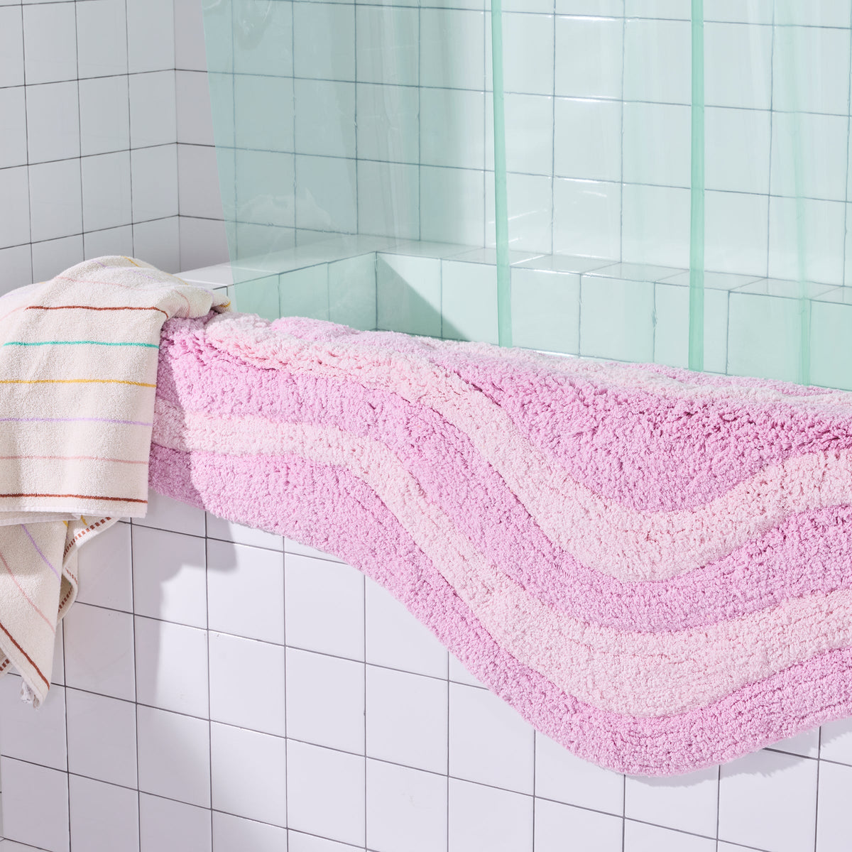 Quiet Town Lost Coast Candy Hand-Woven Cotton Bath Rug