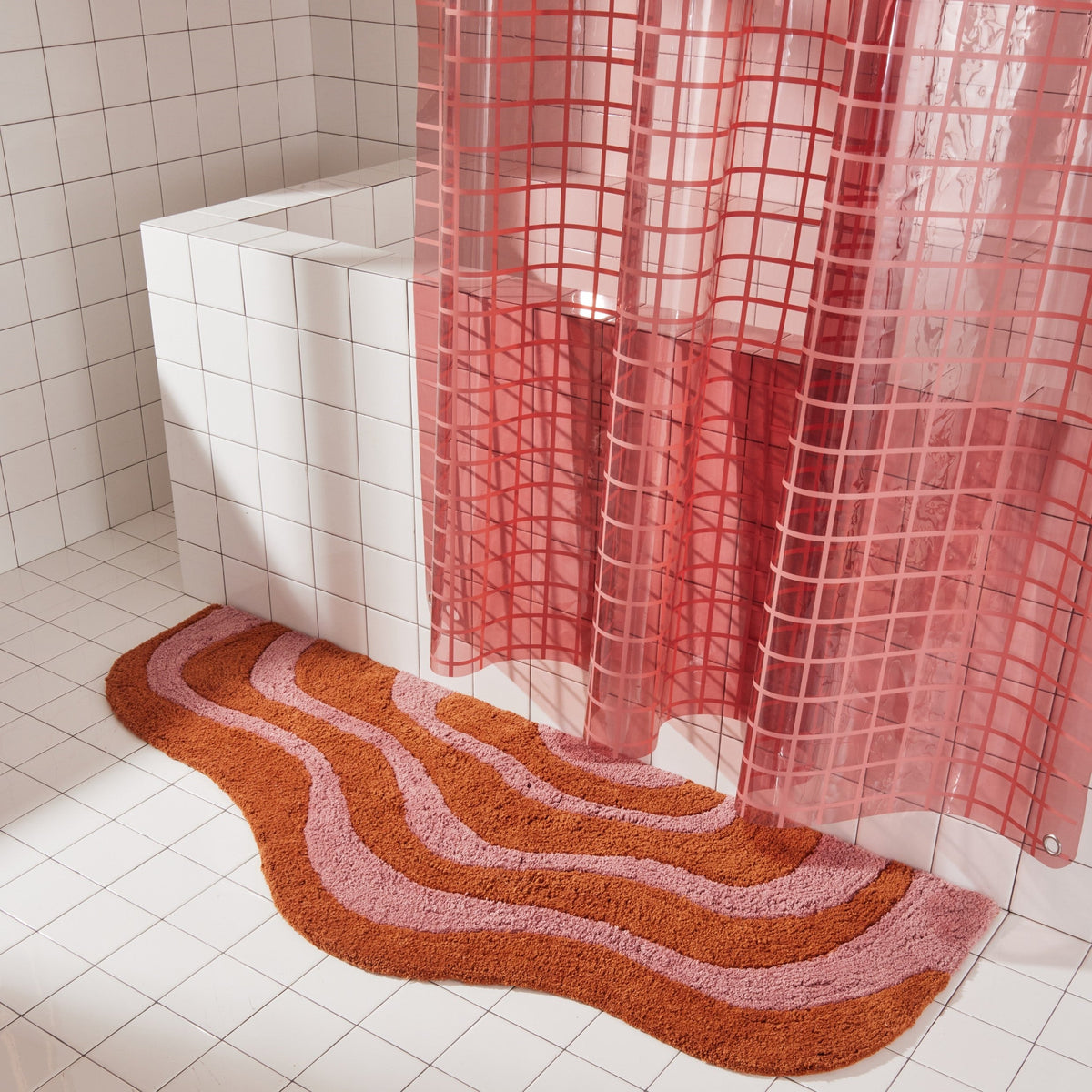 Quiet Town Lost Coast Hand-Woven Cotton Bath Rug Latex Backing