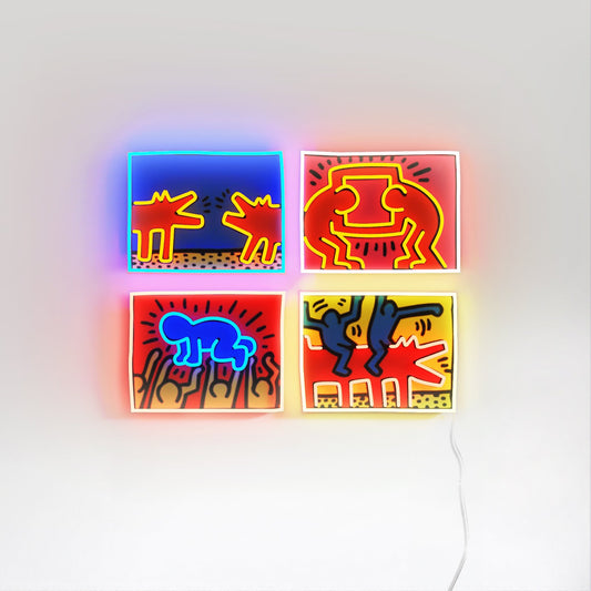Yellowpop Keith Haring Mix Colored LED Neon Sign