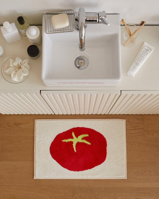 Matilda Tomato Pop Jacquard Non-Slip Bath Mat 40x60 cm