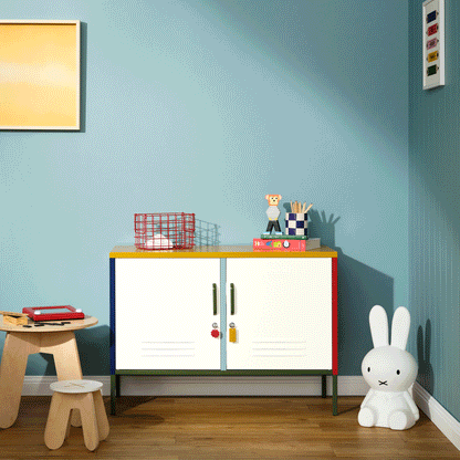 Mustard Made Lowdown Metal Locker Cabinet Multi
