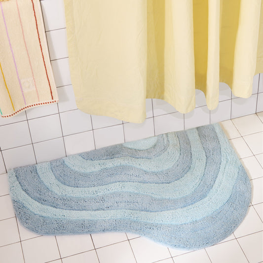 Quiet Town Lost Coast Sky Hand-Woven Cotton Bath Rug