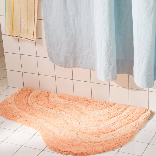 Quiet Town Lost Coast High-Pile Cotton Bath Rug Peach