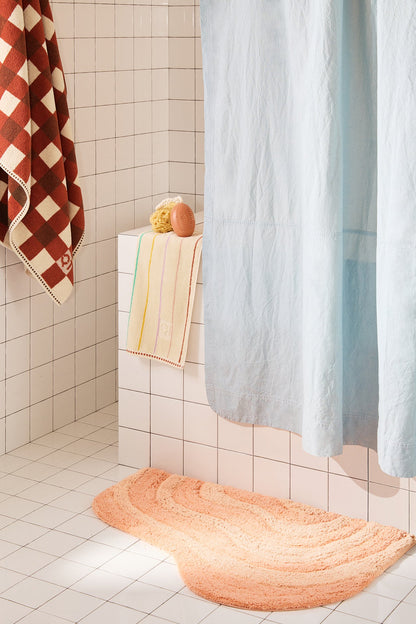 Quiet Town Lost Coast High-Pile Cotton Bath Rug Peach