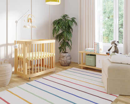 Nestig Rainbow Stripe Cotton Area Rug