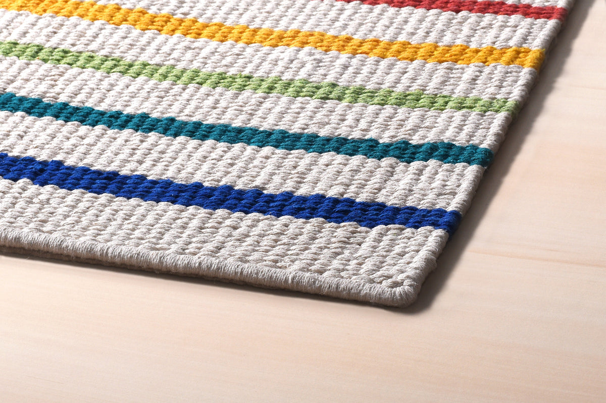 Nestig Rainbow Stripe Cotton Area Rug