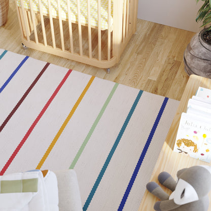 Nestig Rainbow Stripe Cotton Area Rug