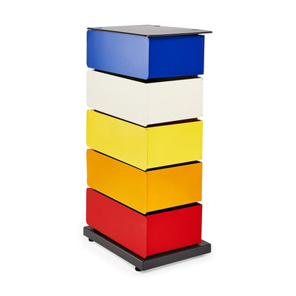 PARIS8 SRLS 5-Drawer Pivot Cabinet Blue/ Yellow/ Red