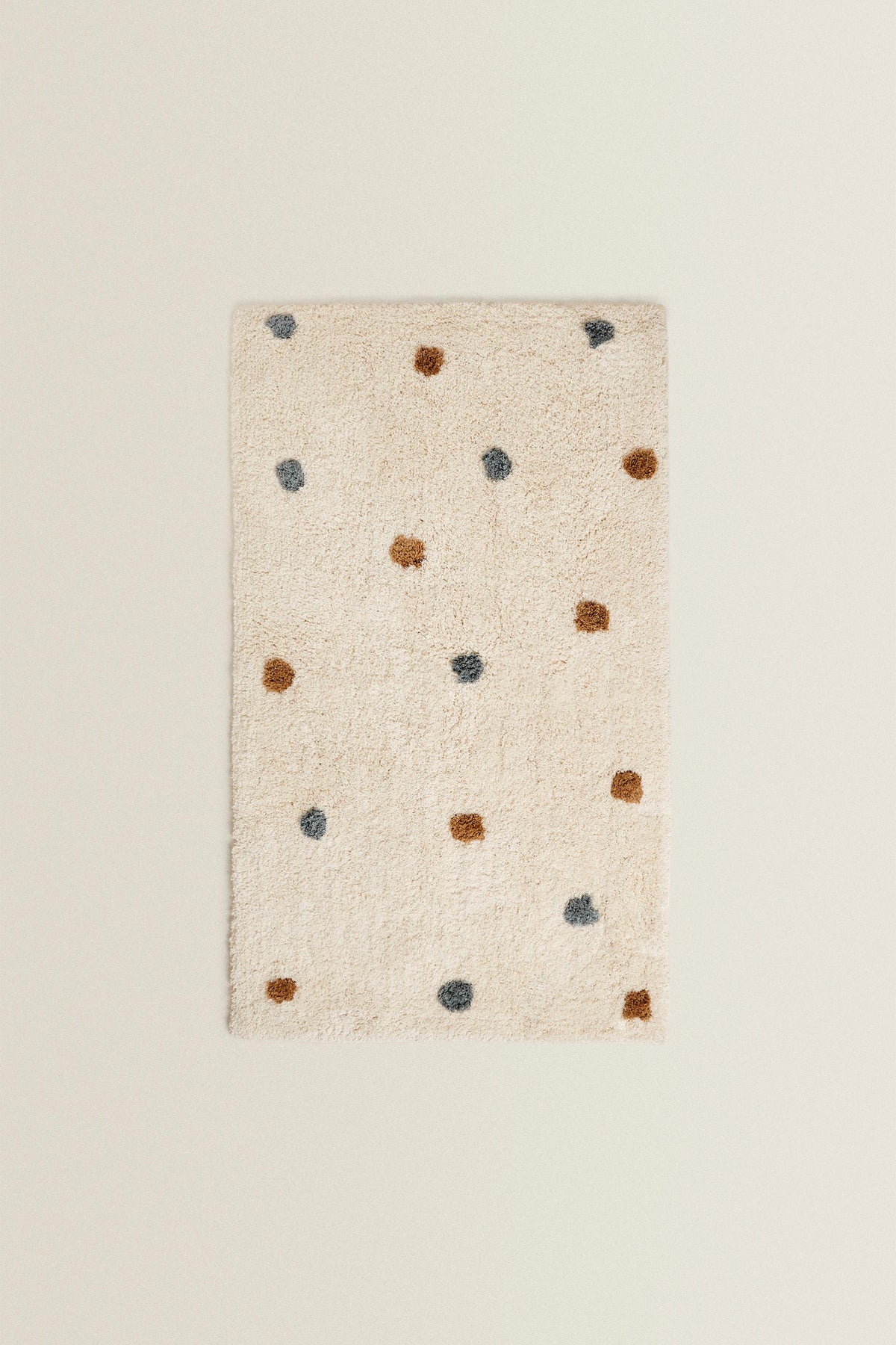 Zara Home Kids Rectangular Textured Polka Dot Area Rug