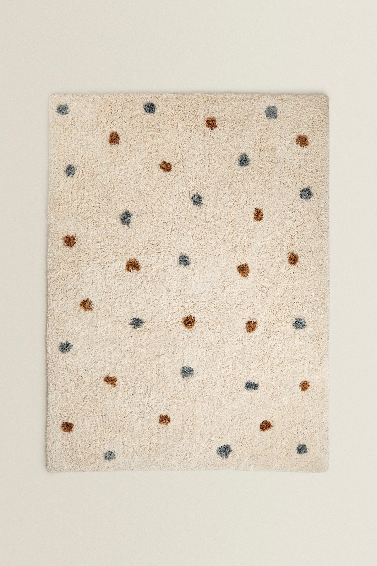 Zara Home Kids Rectangular Textured Polka Dot Area Rug