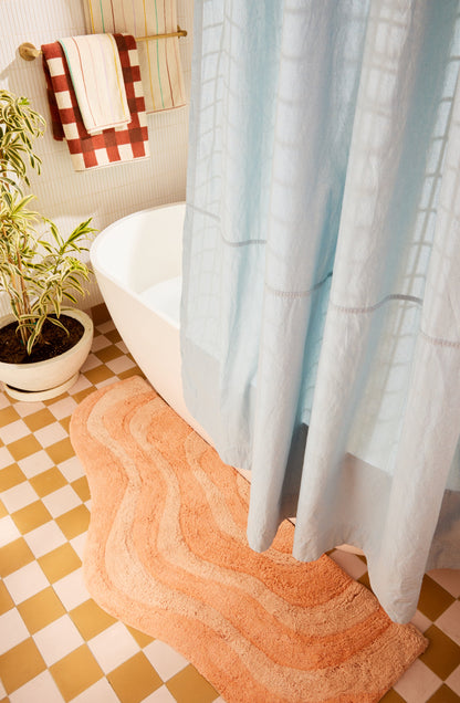 Quiet Town Lost Coast High-Pile Cotton Bath Rug Peach