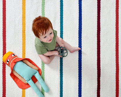 Nestig Rainbow Stripe Cotton Area Rug