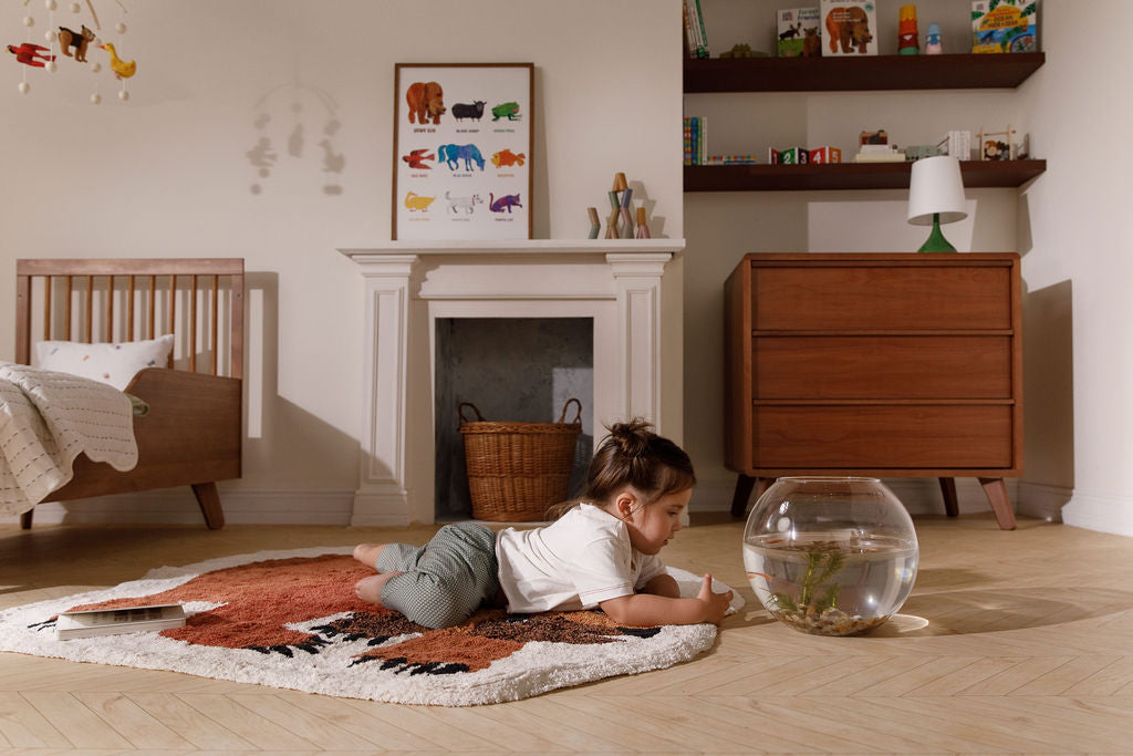 Nestig Brown Bear Washable Organic Cotton Kids Rug