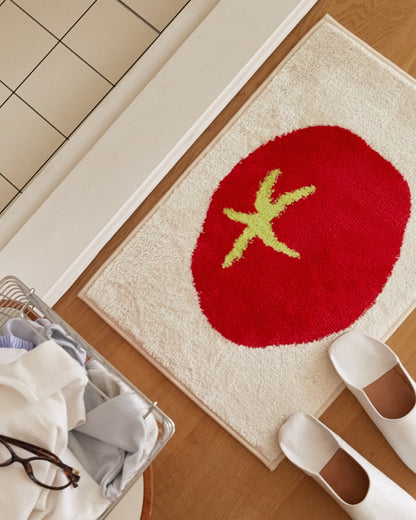 Matilda Tomato Pop Jacquard Non-Slip Bath Mat 40x60 cm
