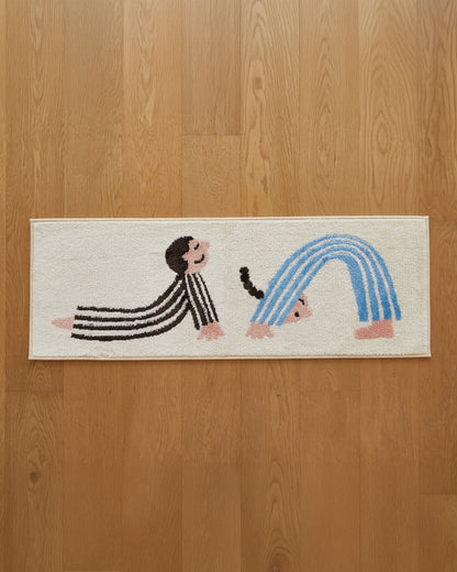 Matilda Premium Jacquard Anti-Slip Kitchen Mat Yoga With Me 40 x 110 cm