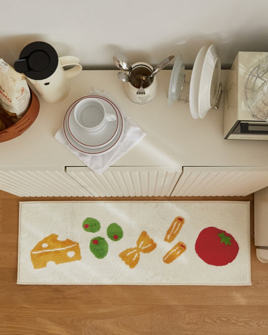Matilda Pasta Recipe Jacquard Non-Slip Kitchen Mat 40 x 110 cm