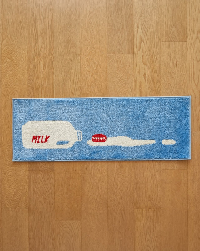 Matilla Milk Oops Jacquard Non-Slip Kitchen Mat 40 x 110 cm