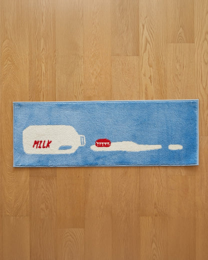 Matilla Milk Oops Jacquard Non-Slip Kitchen Mat 40 x 110 cm
