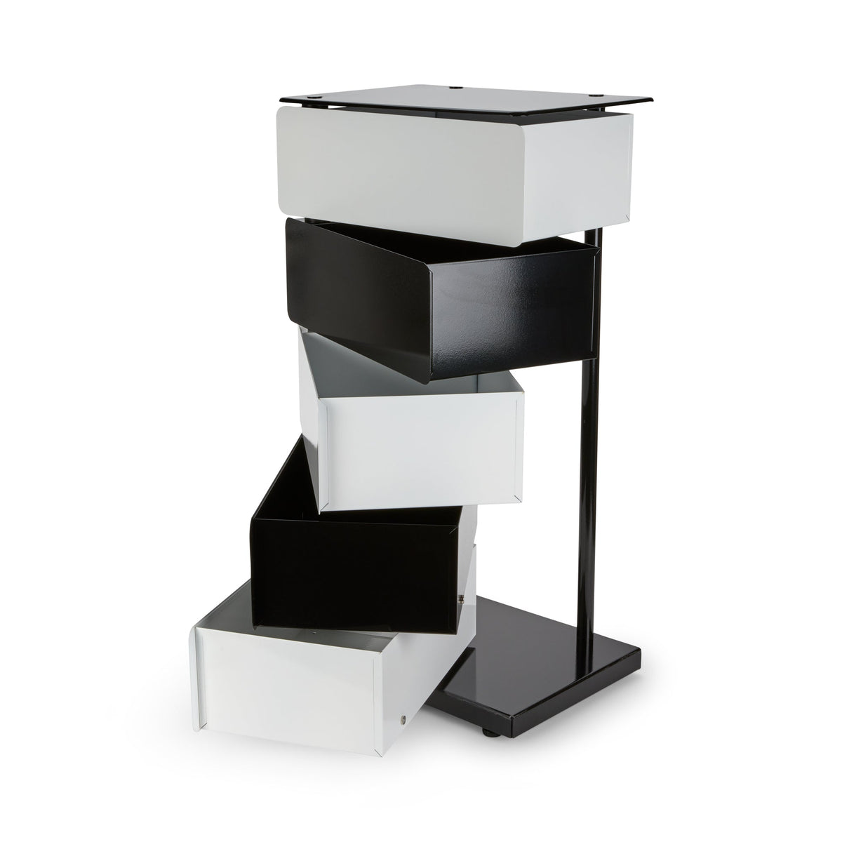 PARIS8 SRLS 5-Drawer Pivot Cabinet Black/ White