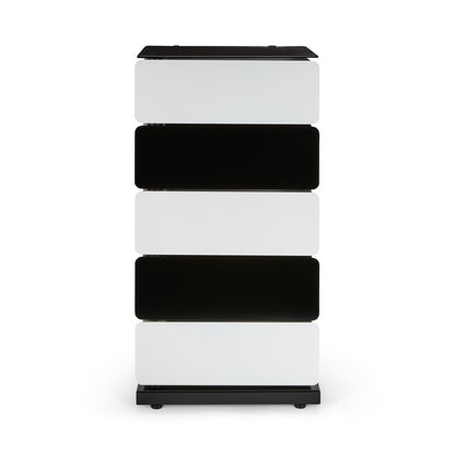 PARIS8 SRLS 5-Drawer Pivot Cabinet Black/ White