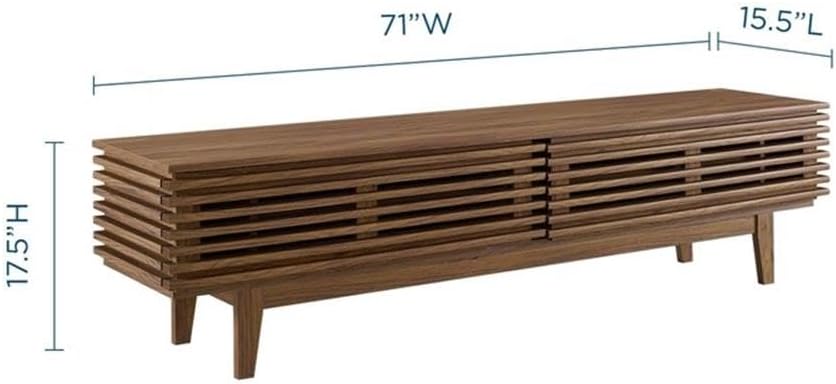 Modway Render Low Profile Media Console TV Stand Walnut