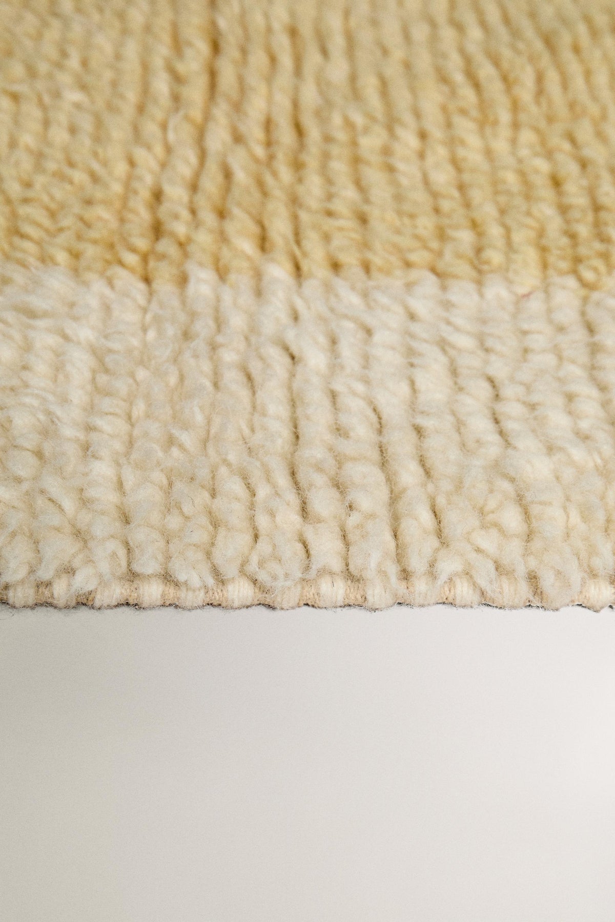 Zara Home Color Block Fringe Wool Area Rug