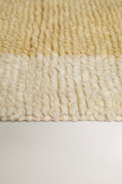 Zara Home Color Block Fringe Wool Area Rug