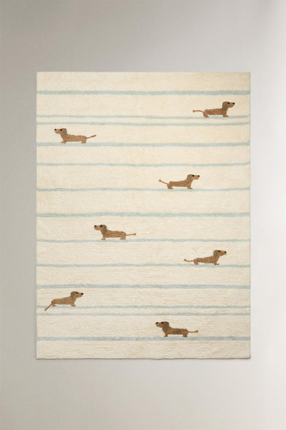 Zara Home Kids' Cotton Dog Area Rug