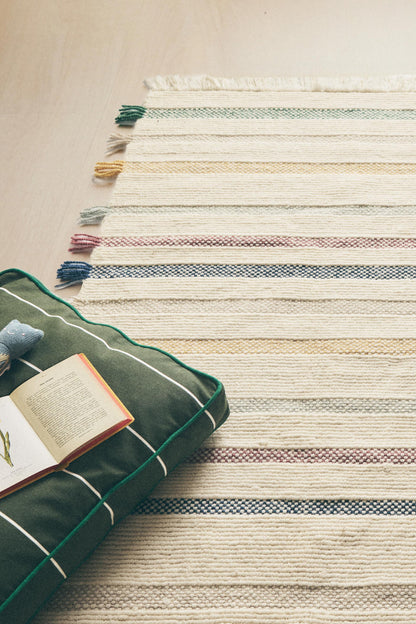 Zara Home Kids' Multicolor Fringe Wool Area Rug
