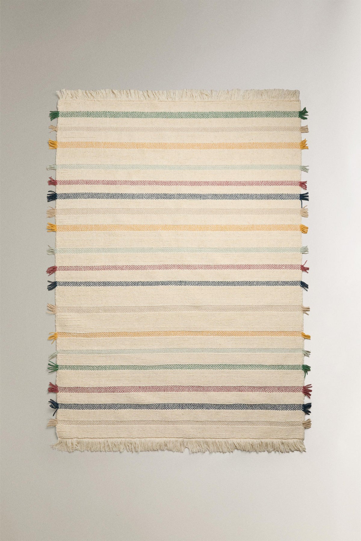 Zara Home Kids' Multicolor Fringe Wool Area Rug