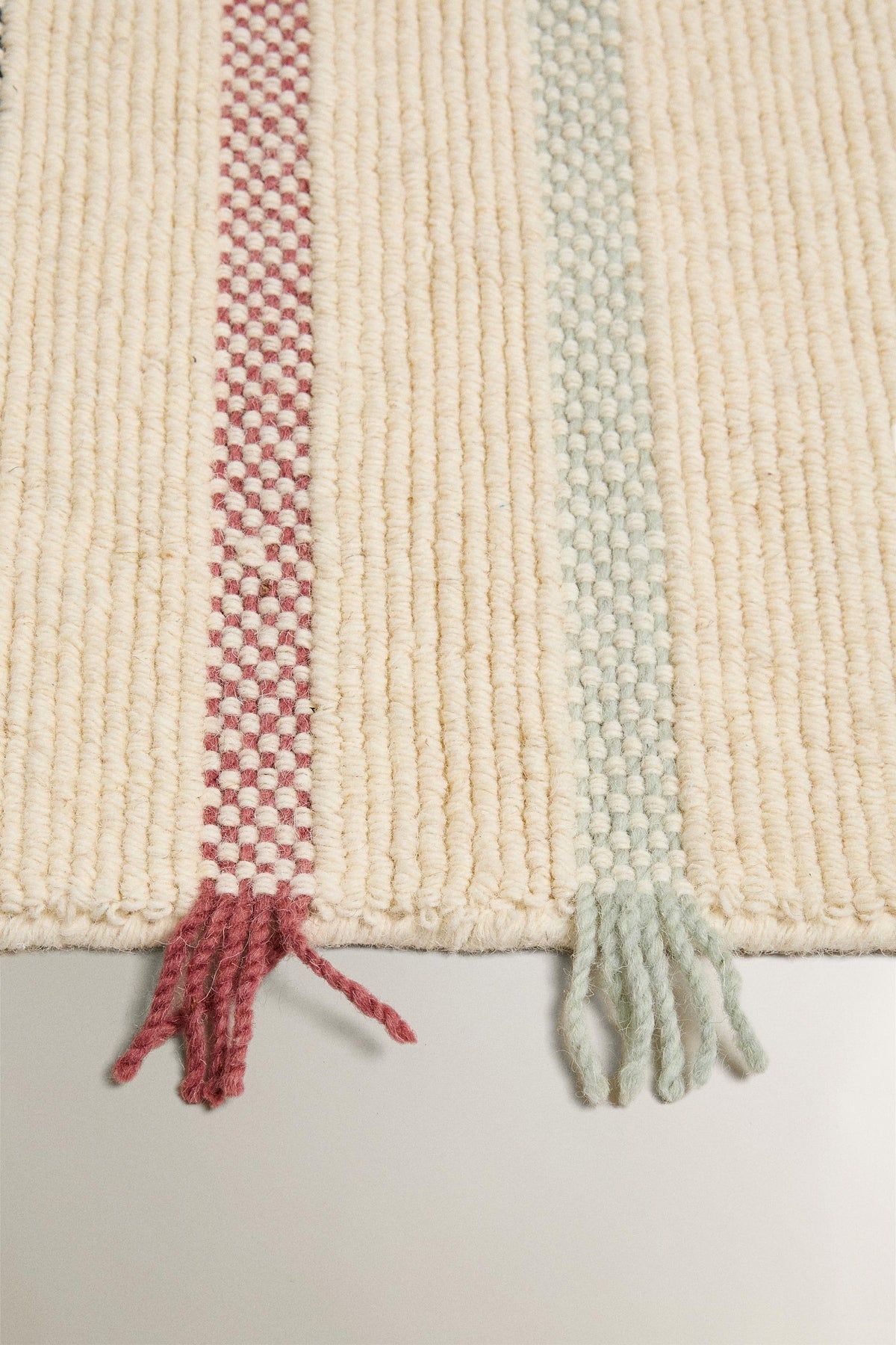 Zara Home Kids' Multicolor Fringe Wool Area Rug
