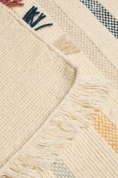 Zara Home Kids' Multicolor Fringe Wool Area Rug