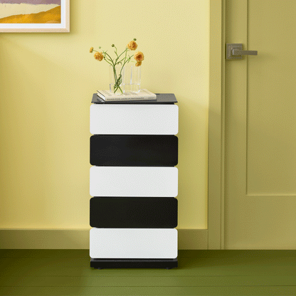 PARIS8 SRLS 5-Drawer Pivot Cabinet Black/ White