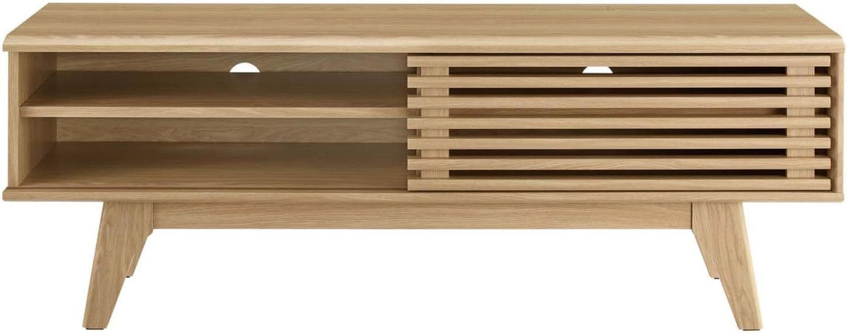 Modway Render Low Profile Media Console TV Stand Oak
