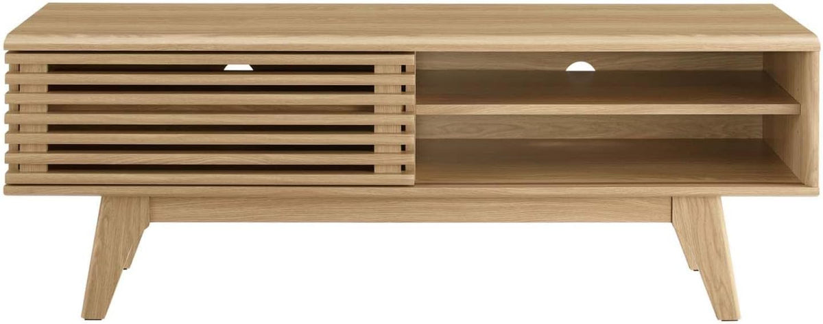 Modway Render Low Profile Media Console TV Stand Oak