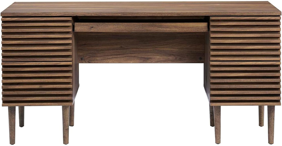 Modway Render Mid-Century Modern Office Desk Walnut