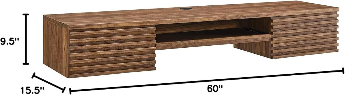 Modway Render Mid-Century Modern Wall Mount Office Desk
