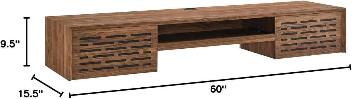 Modway Merit Modern Wall Mount Office Desk Walnut