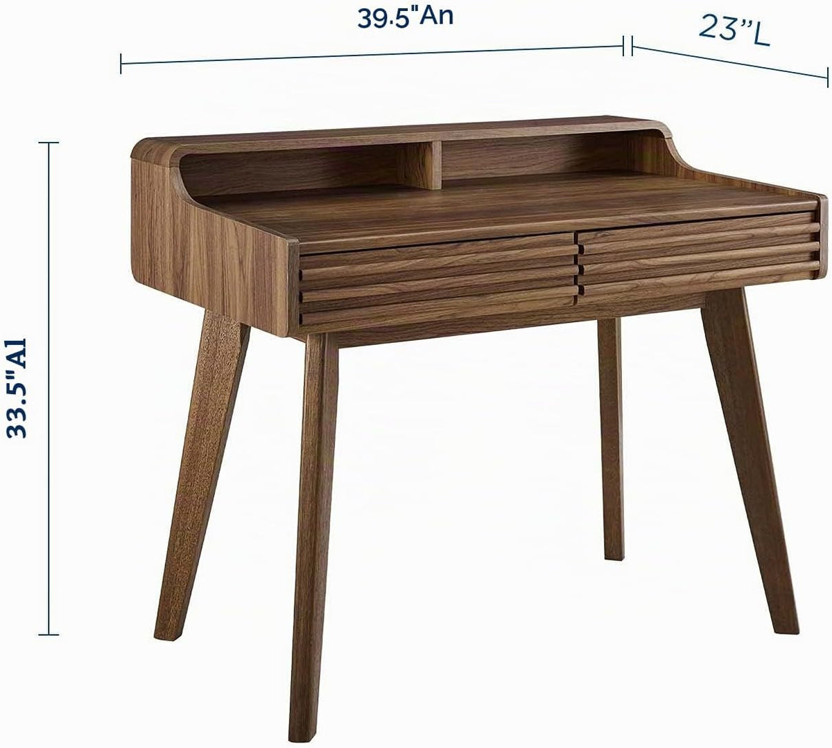 Modway Render Mid-Century Modern Writing Desk Walnut