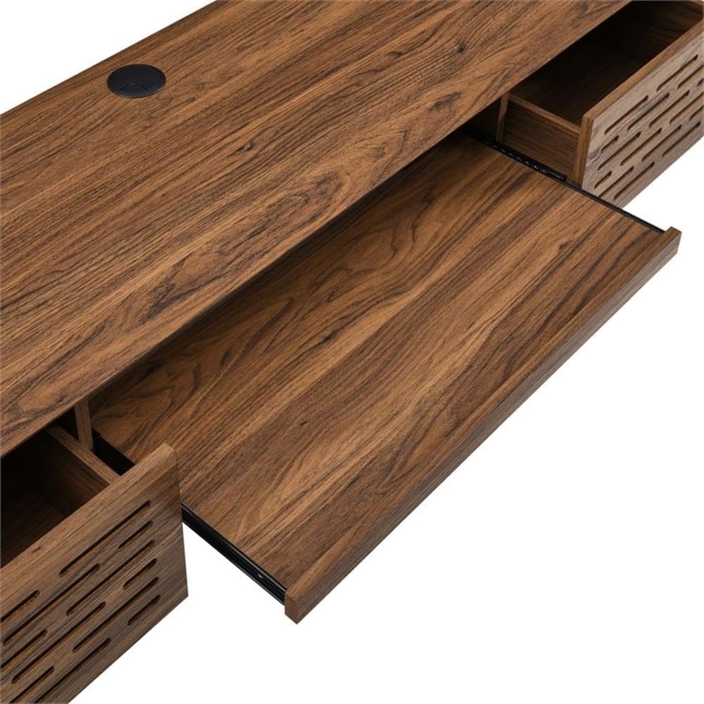 Modway Merit Modern Wall Mount Office Desk Walnut