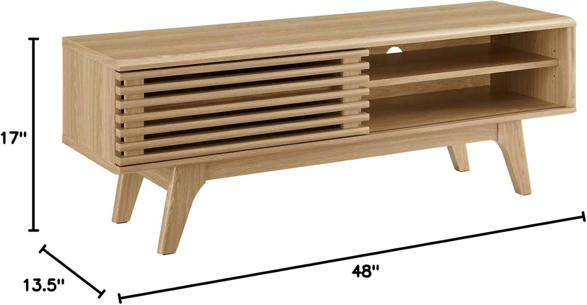 Modway Render Low Profile Media Console TV Stand Oak