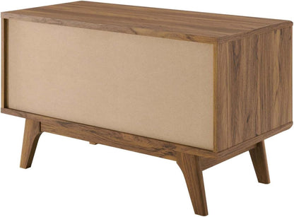 Modway Render Vinyl Record Storage Display Cabinet Walnut