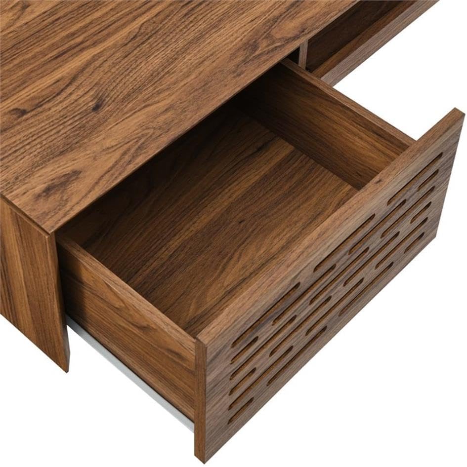 Modway Merit Modern Wall Mount Office Desk Walnut