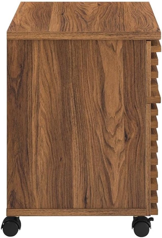 Modway Render Mid-Century Modern Rolling File Cabinet Walnut