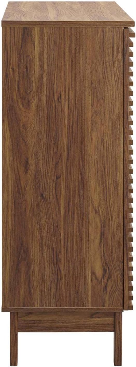 Modway Render Mid-Century Wine Rack Bar Cabinet Walnut