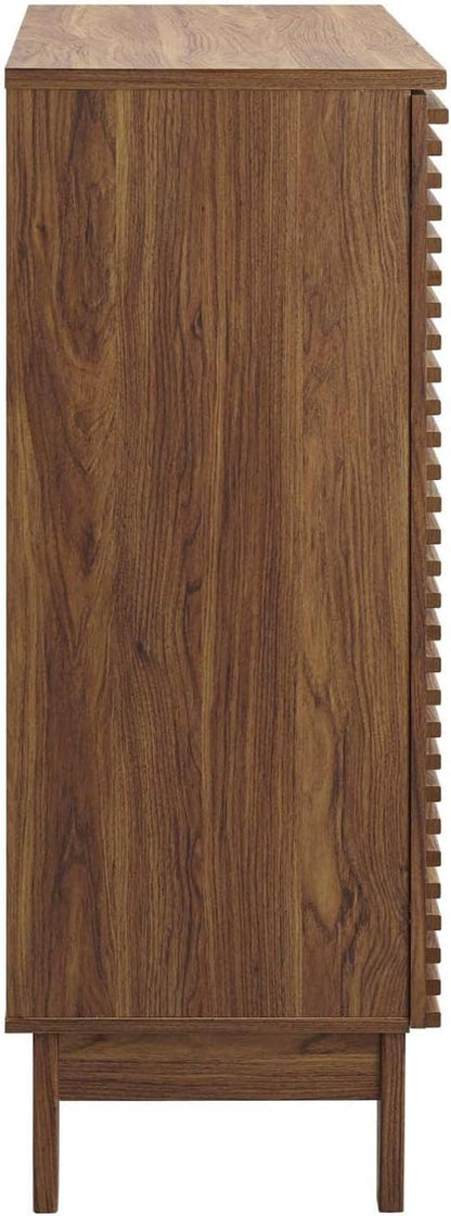 Modway Render Mid-Century Wine Rack Bar Cabinet Walnut