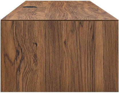 Modway Merit Modern Wall Mount Office Desk Walnut