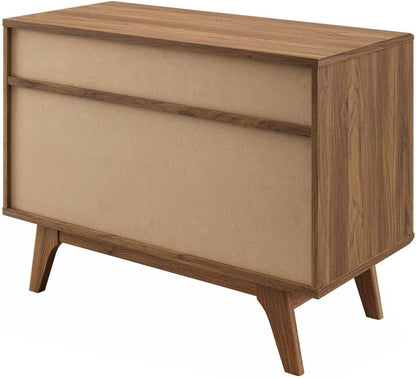 Modway Render Vinyl Record Storage Display Cabinet Walnut