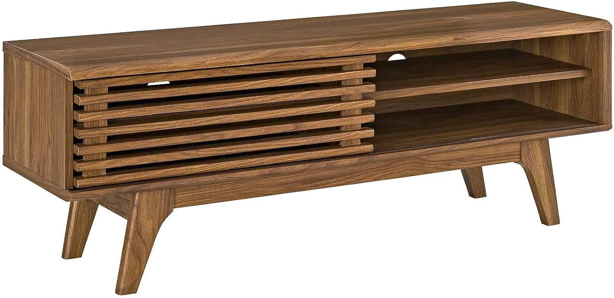 Modway Render Low Profile Media Console TV Stand Walnut